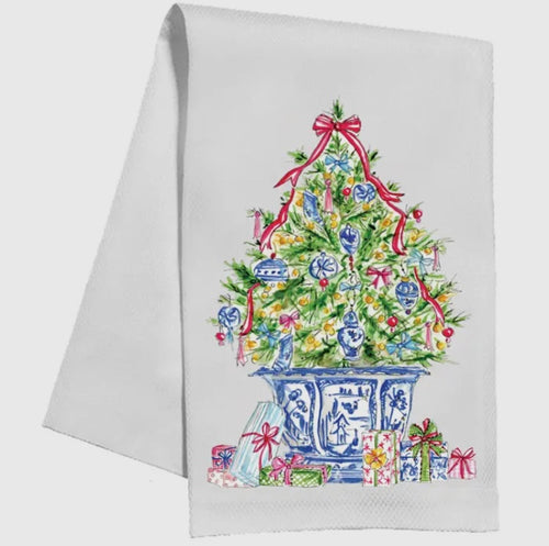 Chinoiserie Christmas Tree Kitchen Towel (PRE-ORDER - ships approx 9/20/25)