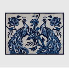 Load image into Gallery viewer, Chinoiserie Peacock Wool Hooked Rug