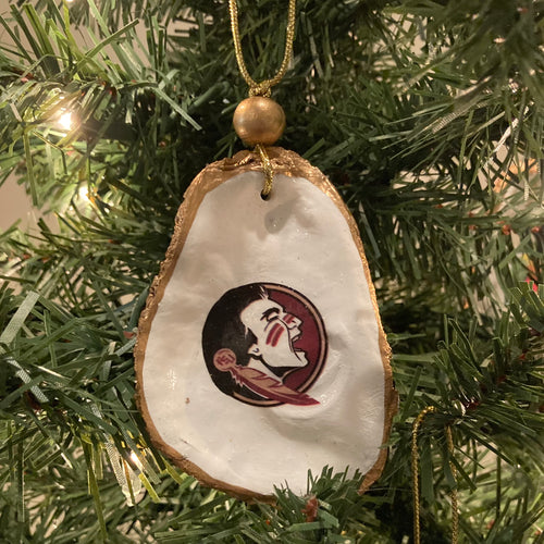 FSU Seminoles Oyster Shell Ornament