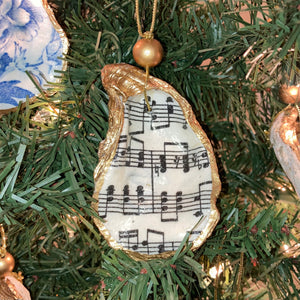Music Notes Oyster Shell Ornament
