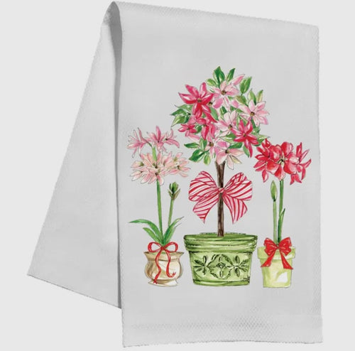 Poinsettia Topiaries Kitchen Towel (PRE-ORDER - ships approx 9/20/25)
