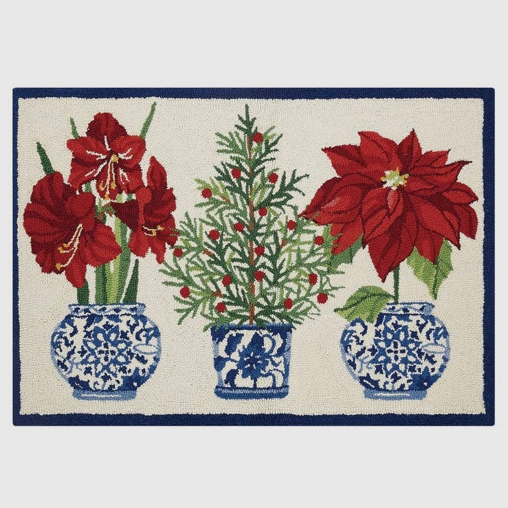 Holiday Chinoiserie Hook Rug