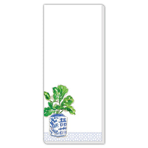 Potted Plant in Blue Pot Skinny Notepad