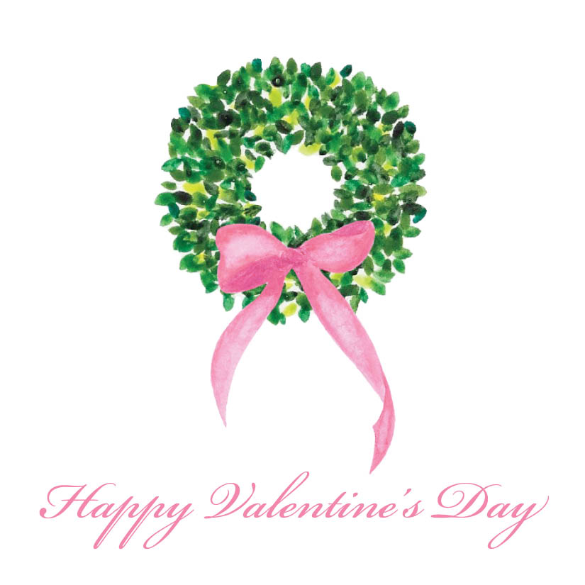 Valentine Boxwood Wreath Gift Tags - Set of 12