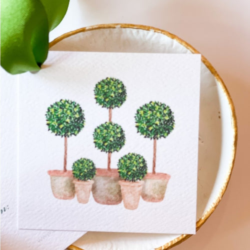 Watercolor Boxwood Topiary Grouping Gift Tags - Set of 12