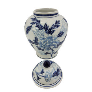 10" Blue and White Chinoiserie Jar