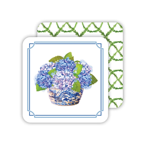 Blue Hydrangeas Paper Coasters