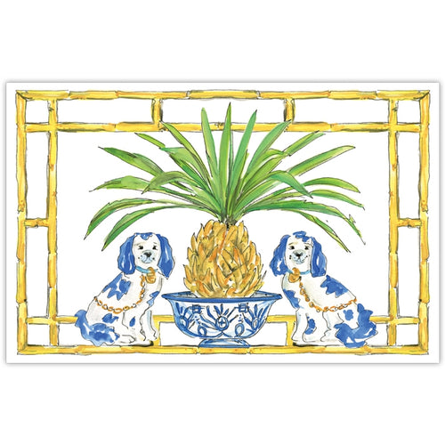 Blue Staffordshire Dogs Paper Placemats (set of 20)