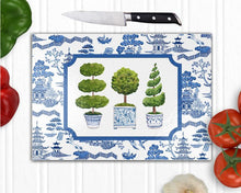 Load image into Gallery viewer, Chinoiserie Topiaries Cutting Board