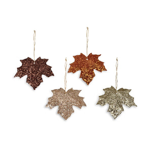 Elegant Leaf Ornaments - Set of 4
