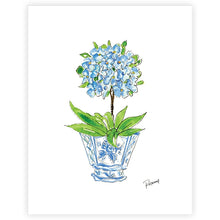 Load image into Gallery viewer, Hand-Painted Blue Primrose in Cachepot Art Print 11x14