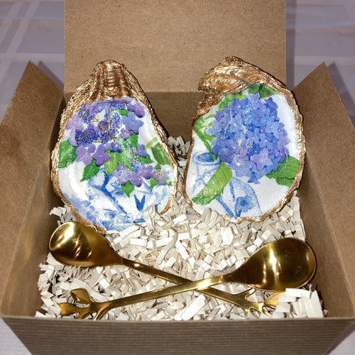 Salt & Pepper Cellar Gift Set - Hydrangeas