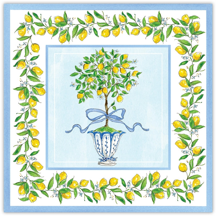 Lemon Topiary in Chinoiserie Pot Square Paper Placemats (set of 20)