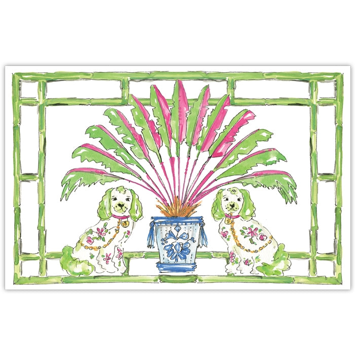 Lime Staffordshire Dogs Paper Placemats (set of 20)