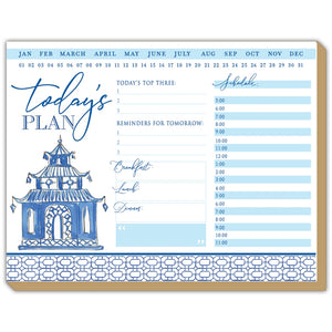Today's Plan Handpainted Blue Pagoda Luxe Planner
