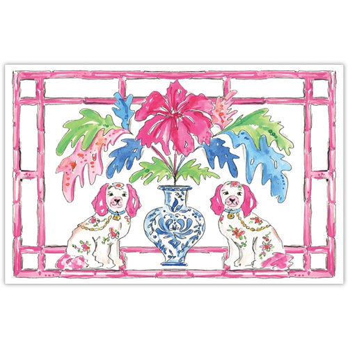 Pink Staffordshire Dogs Paper Placemats (set of 20)