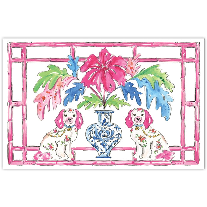 Pink Staffordshire Dogs Paper Placemats (set of 20)