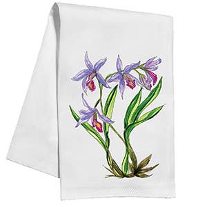 Purple Orchid Botanical Kitchen Towel