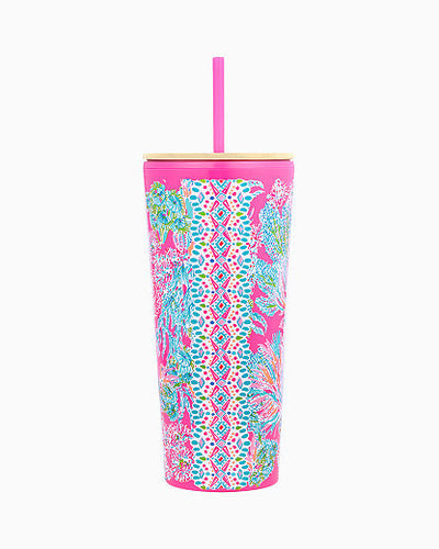 Lilly Pulitzer Tumbler w/ Straw - Prosecco Pink Seaing Things