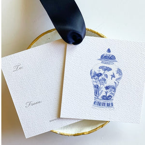 Chinoiserie Vase Gift Tags - Set of 12