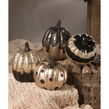 Load image into Gallery viewer, Black and Gold Pumpkins - Set of 4